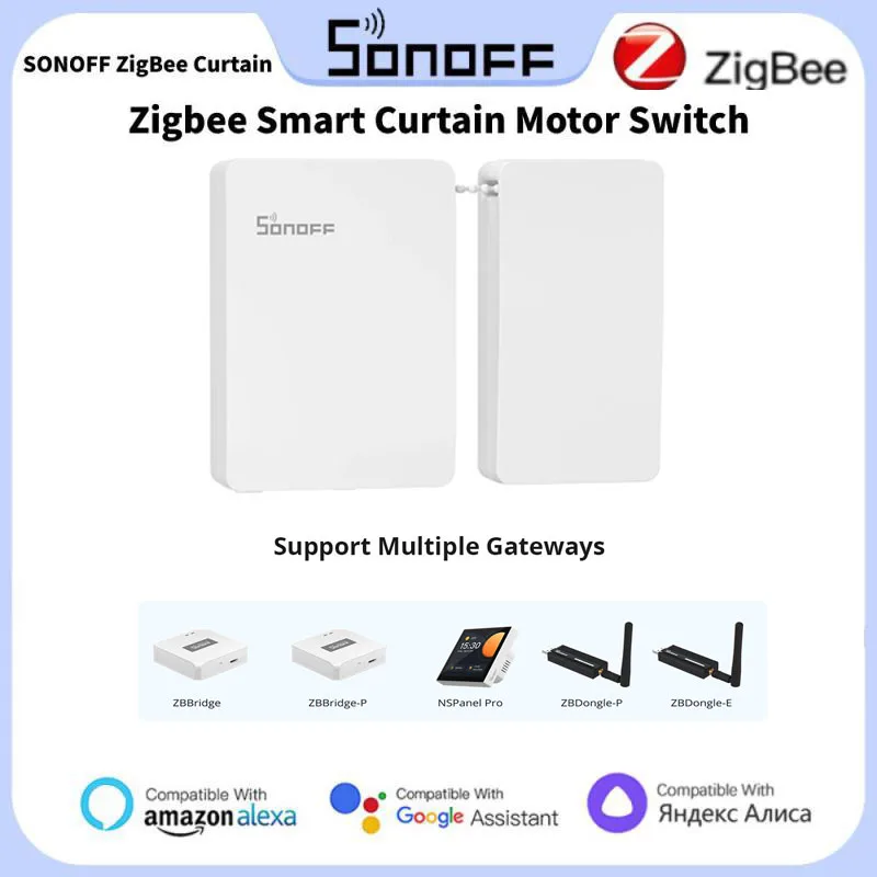 

1Set SONOFF ZigBee Curtain Smart Curtain Motor Switch 5V/1A Easy Install Remote APP Voice Control Work With Alexa/Google Home