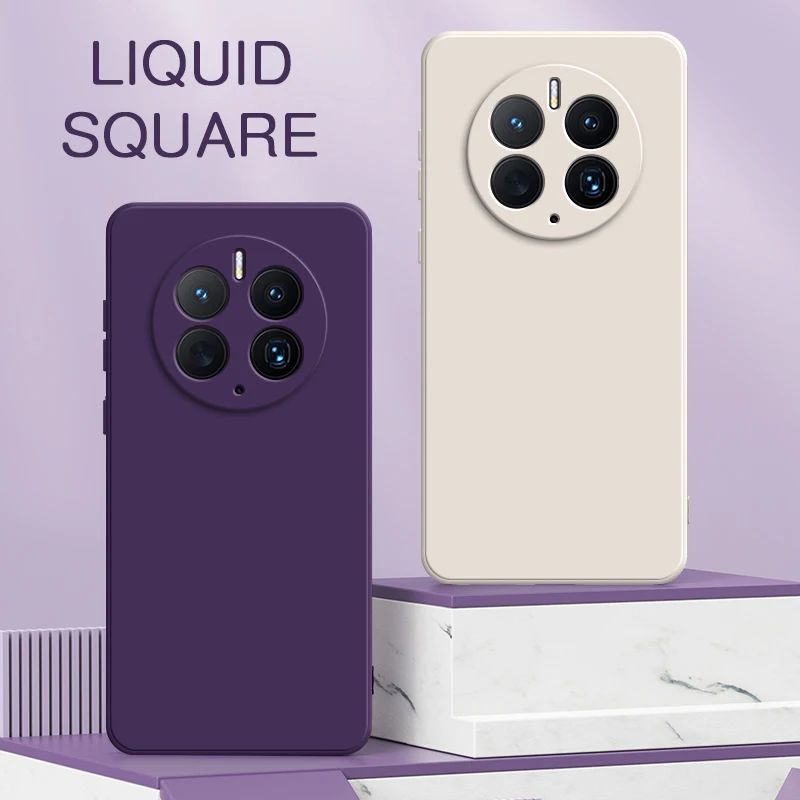 Original Square Liquid Silicone Shockproof Phone Case - Full Protective Back Cover