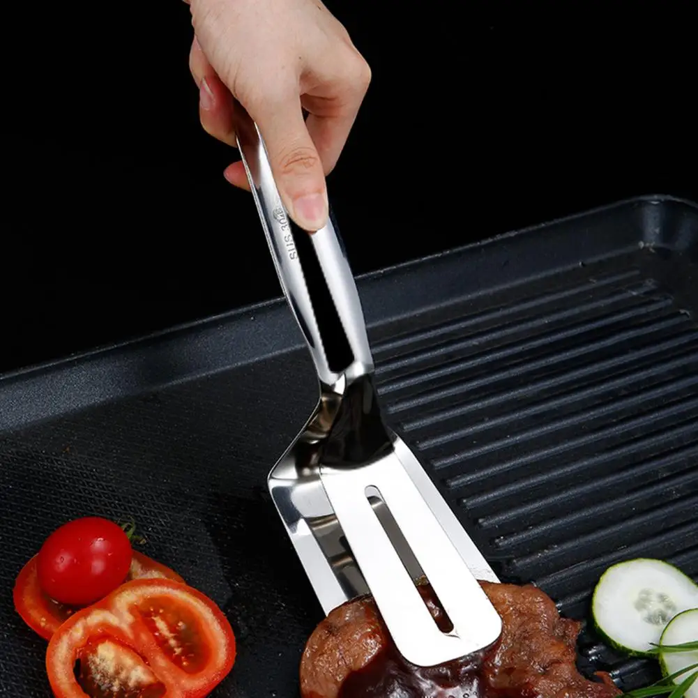 

Cooking Spatula Ergonomic Handle Stainless Steel Spatula Tongs Multi-Functional BBQ Tool For Home Kitchen