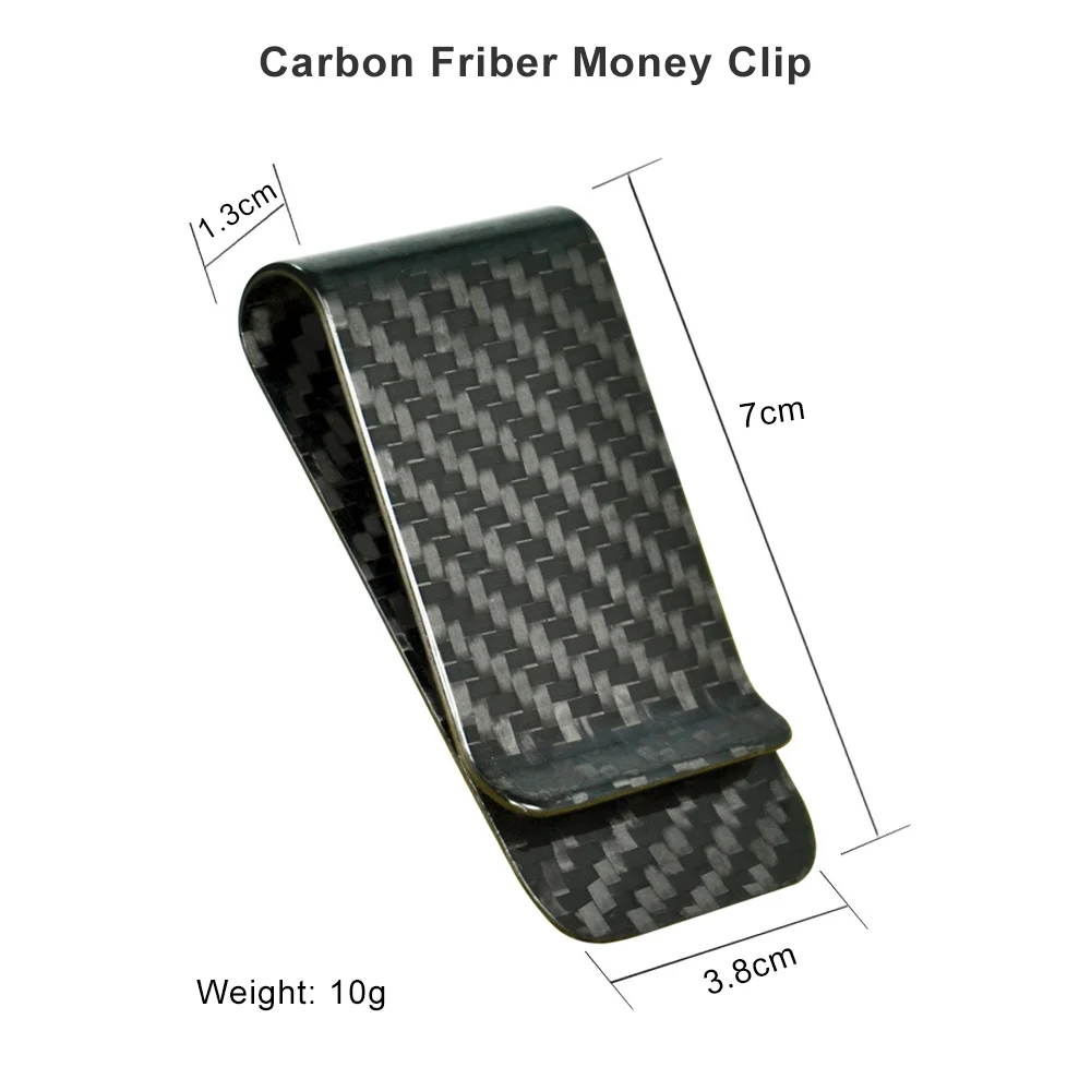 Black Carbon Fiber Wallet Money Clip Credit Card Business Card Clip Holder for Men Women