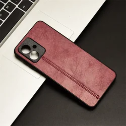 Premium PU Leather Soft Edge Phone Case for Moto G54 5G (Red)