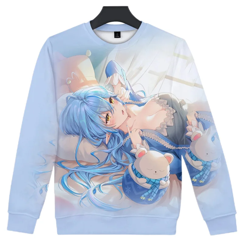 

Милые Yukihana Lamy графические свитшоты Harajuku модный сексуальный женский тренировочный костюм с 3D принтом уличная одежда для мужчин с длинным рукавом