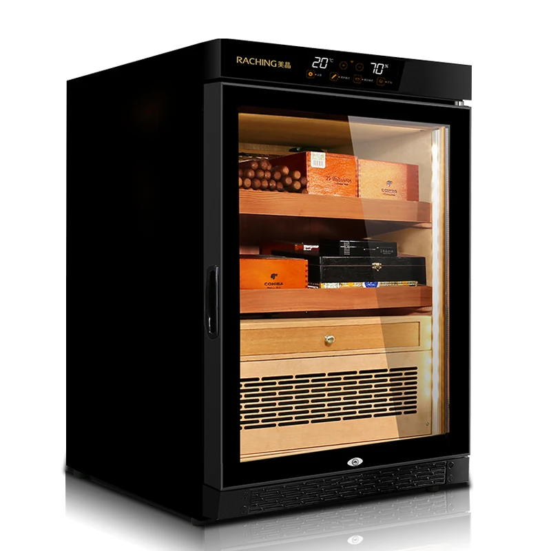 Compressor Spanish Cedar Electronic Humidor Fridge for Cigar Aging