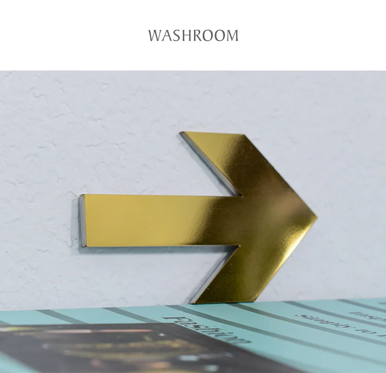 Beschilderungsaufkleber mit goldenen Pfeilen aus Metall – Detail 8