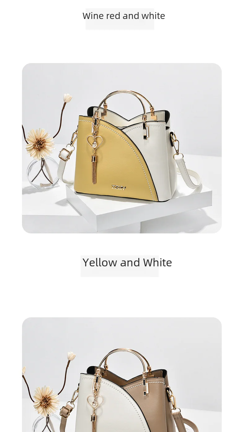 Trendy High-end Feel Women's Shoulder Bag 2021 New Color Blocking Large Capacity Fashionable Single Shoulder