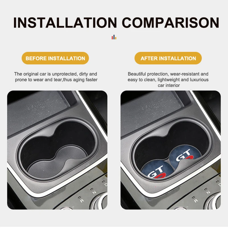 Car Coaster Water Cup Holder Anti-Slip Pad Suede Accessories For Nissan GTR GT-R NISMO R35 Teana Skyline Kawasaki