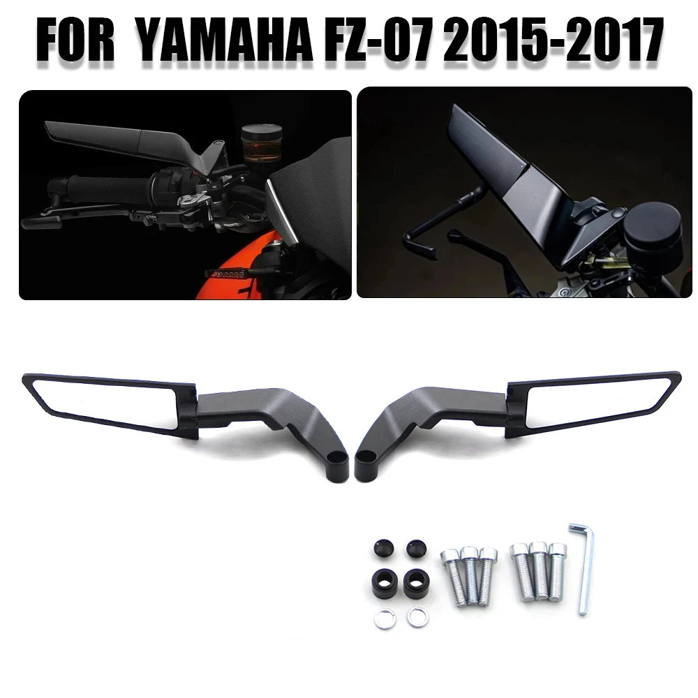 

Для мотоциклетных зеркал Yamaha FZ-07 2015-2017 FZ 07 2016 комплект зеркал Stealth Winglets для вращения регулируемых боковых зеркал