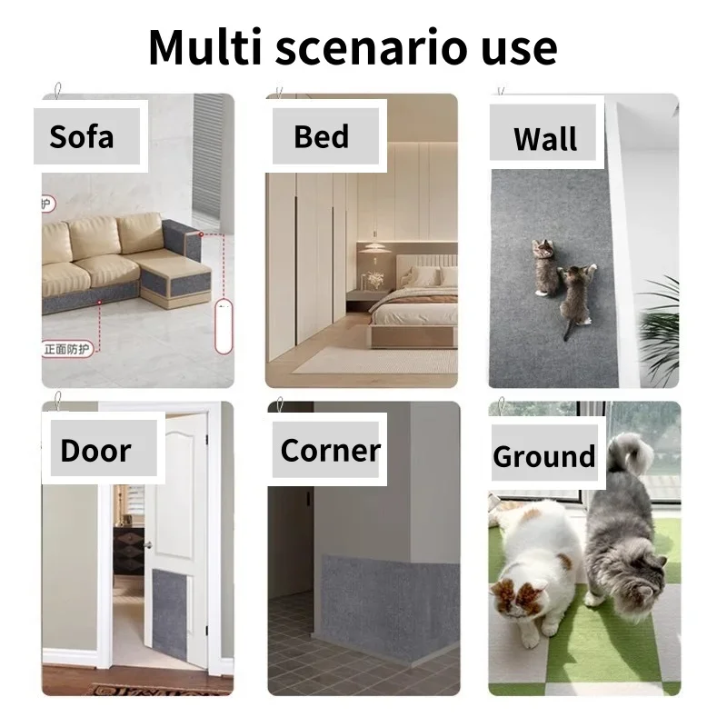 Description Picture 4 of itemCat Scratcher Sofa Protector Cats Scratcher Pad Board Protection Trimmable Self-adhesive Carpet Corner Wall DIY Cat Scratch Mat