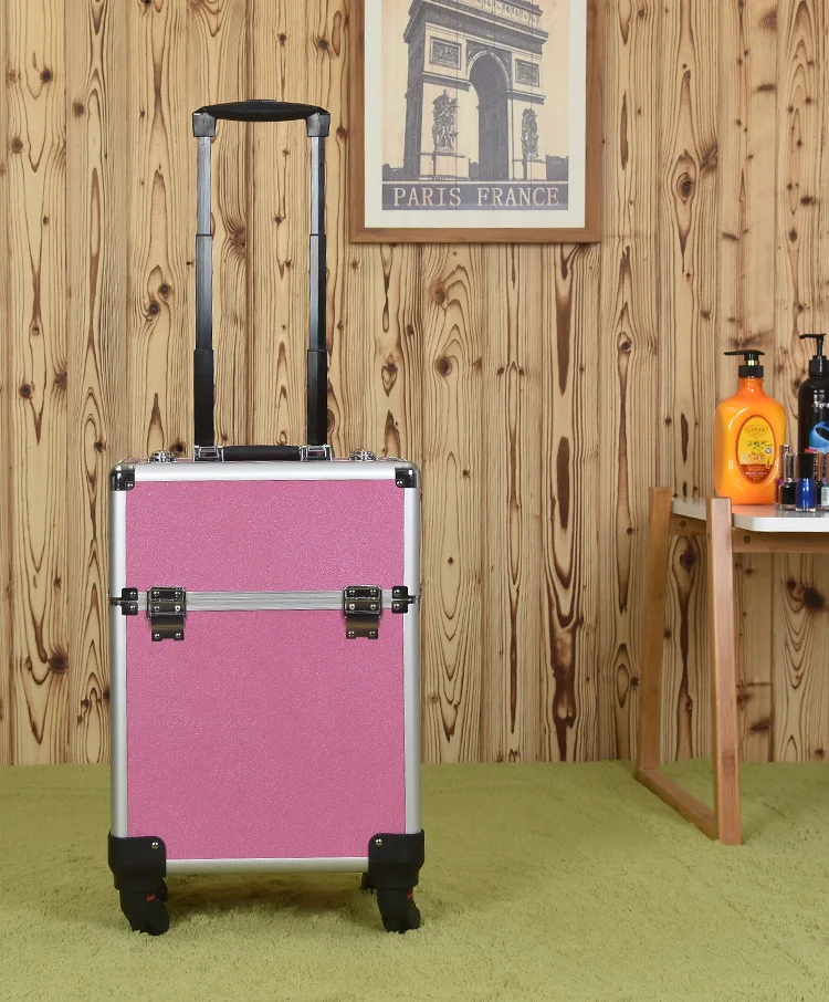 New Trolley luggage make up organizer suitcase Trolley cosmetic bag makeup travel rolling luggage large Multi-layer Beauty case