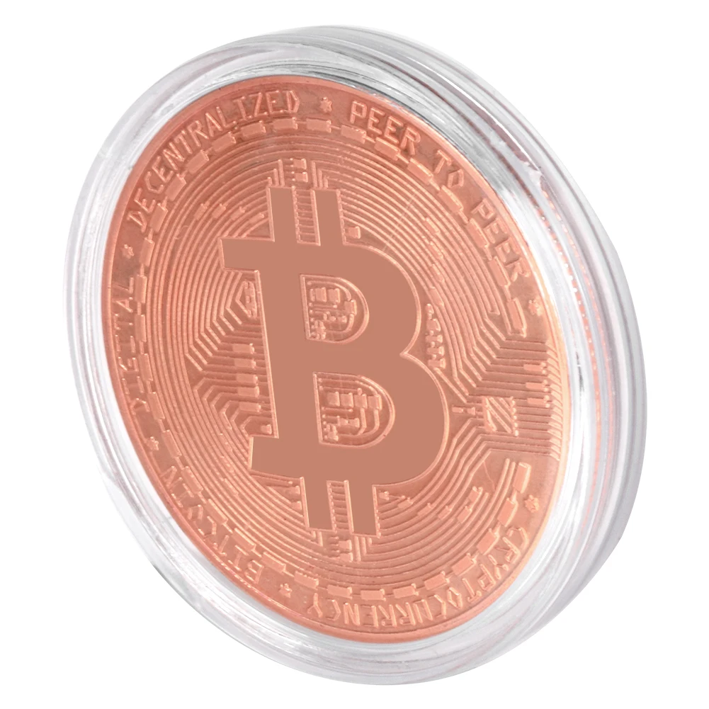 Token Btc Fisico Regalo Collezione Moneta Collezione Bitcoin Placcata Oro -  40mm, 2012, Commemorativa, Alto Rilievo, UK Stock Moneta Placcata Oro 40mm