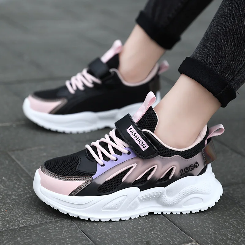 ULKNN Girls Princess Shoes Autumn/winter New Leather Girl Elementary School Sports Shoes Children's Casual Trend