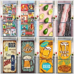 Splice Graffiti 3D Fridge Mural Sticker Waterproof Vinyl Self Adhesive Village Retro Poster Design Refrigerator Door Stickers