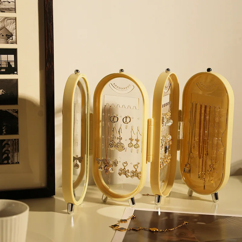 New jewelry storage box earrings ear studs necklaces bracelets jewelry boxes home multifunctional folding display stand 3