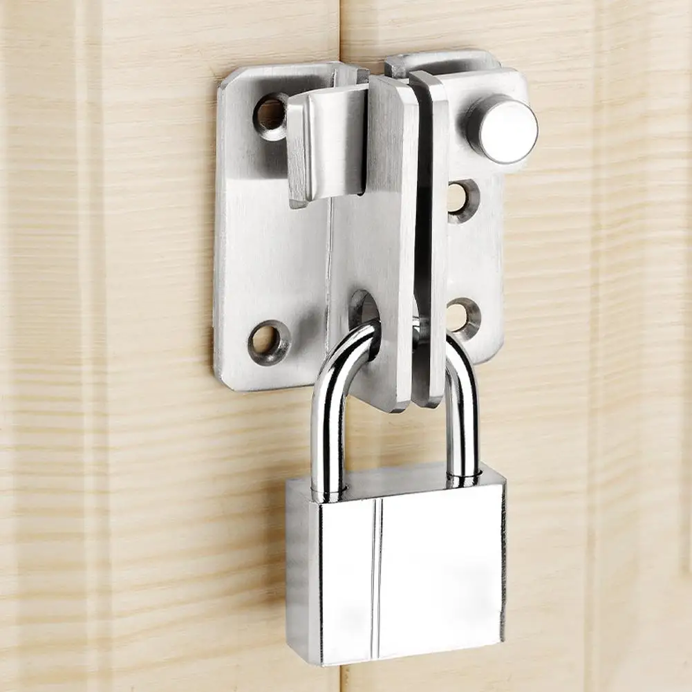 Stainless Steel Punching Wardrobe Security Door Gate Latch Hasp Lock Furniture Hardware Door Bracket Bolts Bolt Lock door latch sliding door latch door handle lock door lock latch