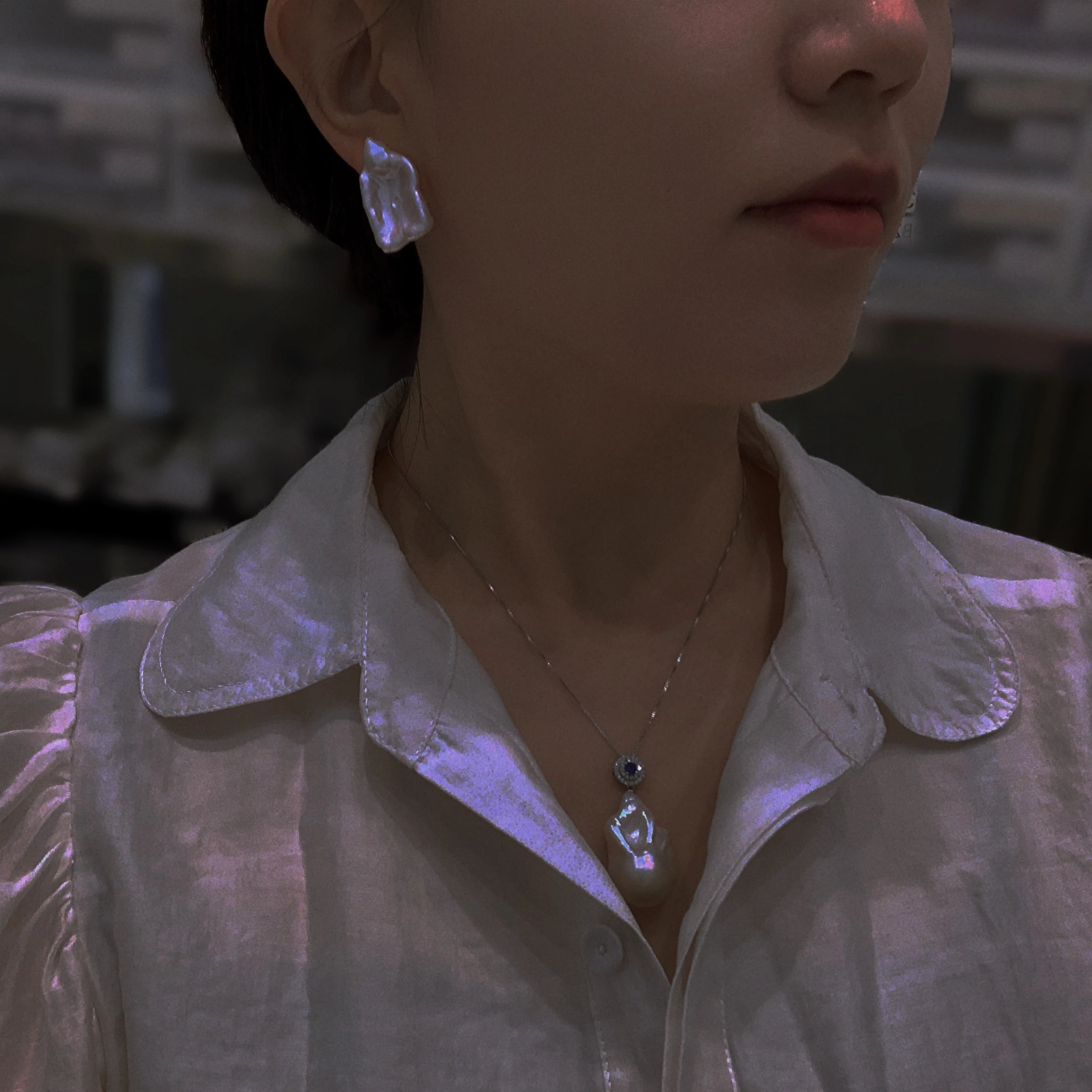 Женские серьги из натурального пресноводного барочного жемчуга 15-28 мм Женские серьги из натурального пресноводного барочного жемчуга 15-28 мм