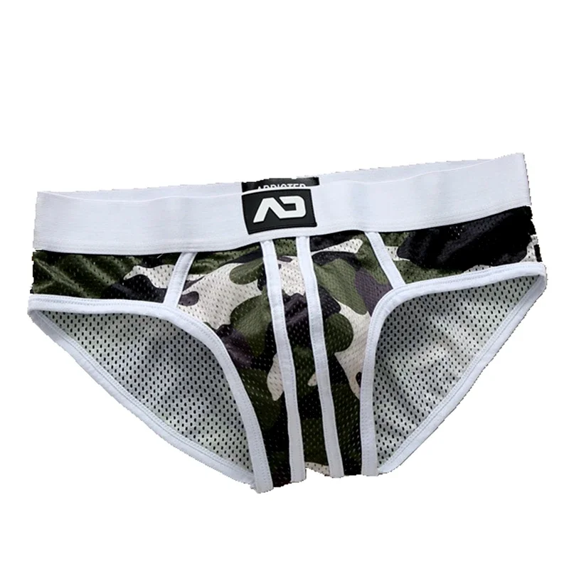 Men's nylon mesh breathable cool camouflage panties addicted youth briefs 6