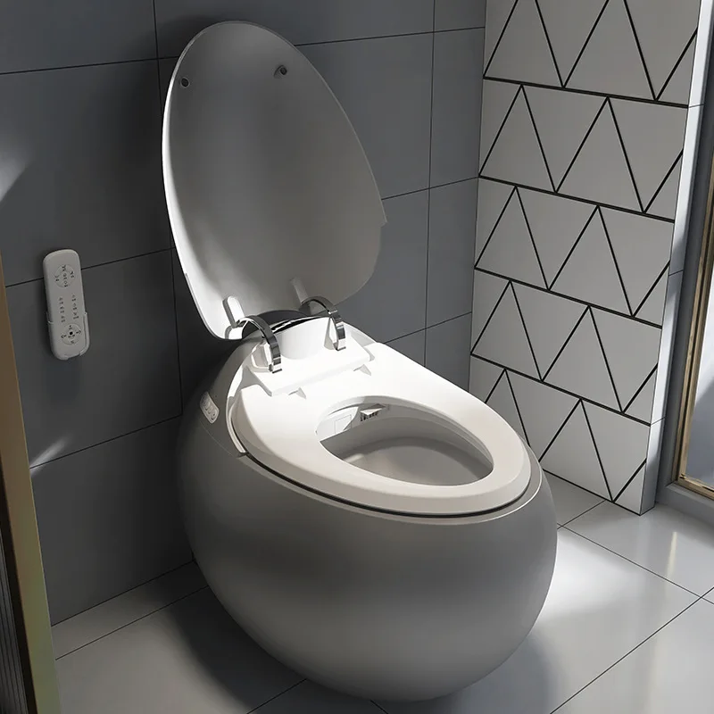 Intelligent One-Piece Egg Shape Automatic Round Smart Ceramic Toilet Bowl New Design Bathroom Sanitary Ware Set
