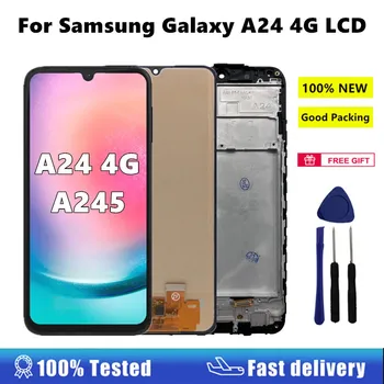 AMOLED For Samsung Galaxy A24 4G A245 LCD Display Screen Touch Digitizer Replacement With Frame A245F SM-A245F A245M SM-A245N