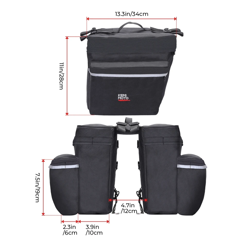 Bike Bag Panniers Rear Rack Bag 30L Large Capacity Water Resistant Bicycle Trunk Saddle Bicycle Width Less Than 4.7inch bicycle bag