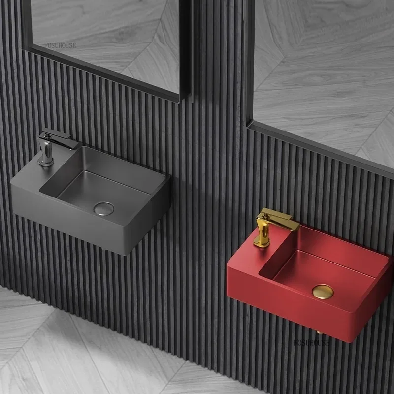 อ่างล้างหน้าติดผนังสแตนเลส อ่างล้างหน้าสำหรับห้องน้ำขนาดเล็ก อ่างล้างหน้าแบบติดตั้งในระเบียง อ่างล้างหน้าแบบติดตั้งบนเคาน์เตอร์ในห้องน้ำ 1