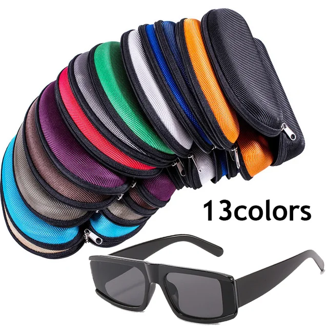 MyEyeglassCase - Men Sunglasses Case - Eyeglass Holder Large Hard Shell  with Pouch and Cloth - Glasses Case Heavy Duty Design Aviators Frames -  Pouch & Cleaning Cloth Included (AS87 Black Smooth)