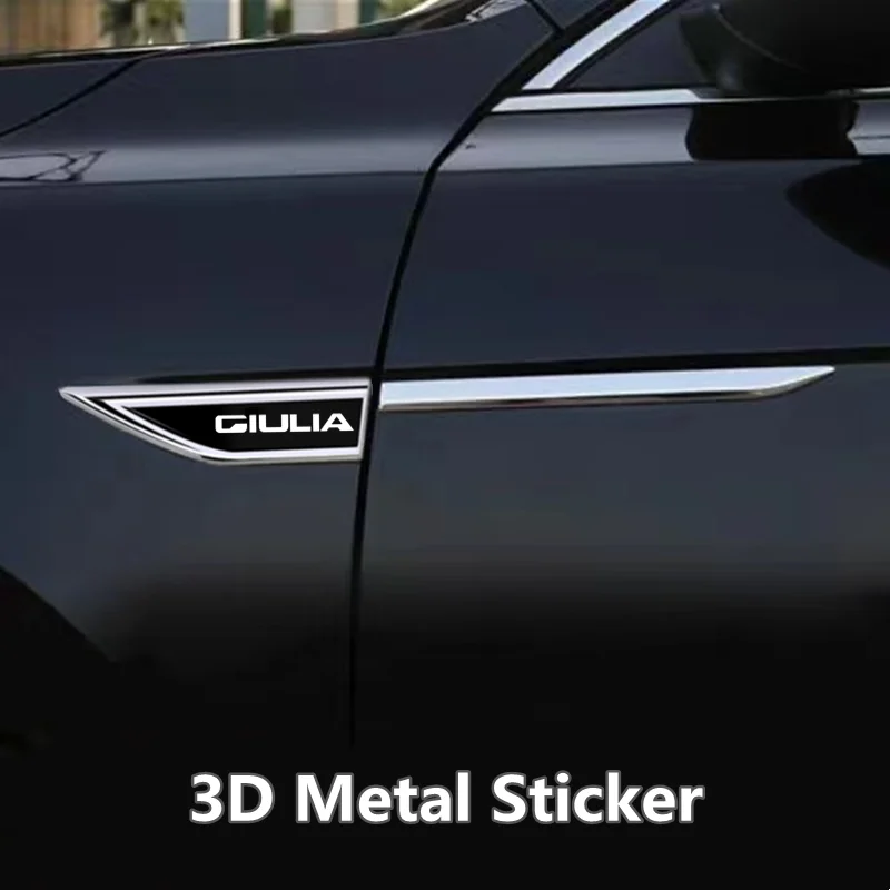 

2pcs/Set Car Body Protective Sticker Car Fender Side Blade Stainless Steel Decal For Alfa Romeo Giulia Accessories