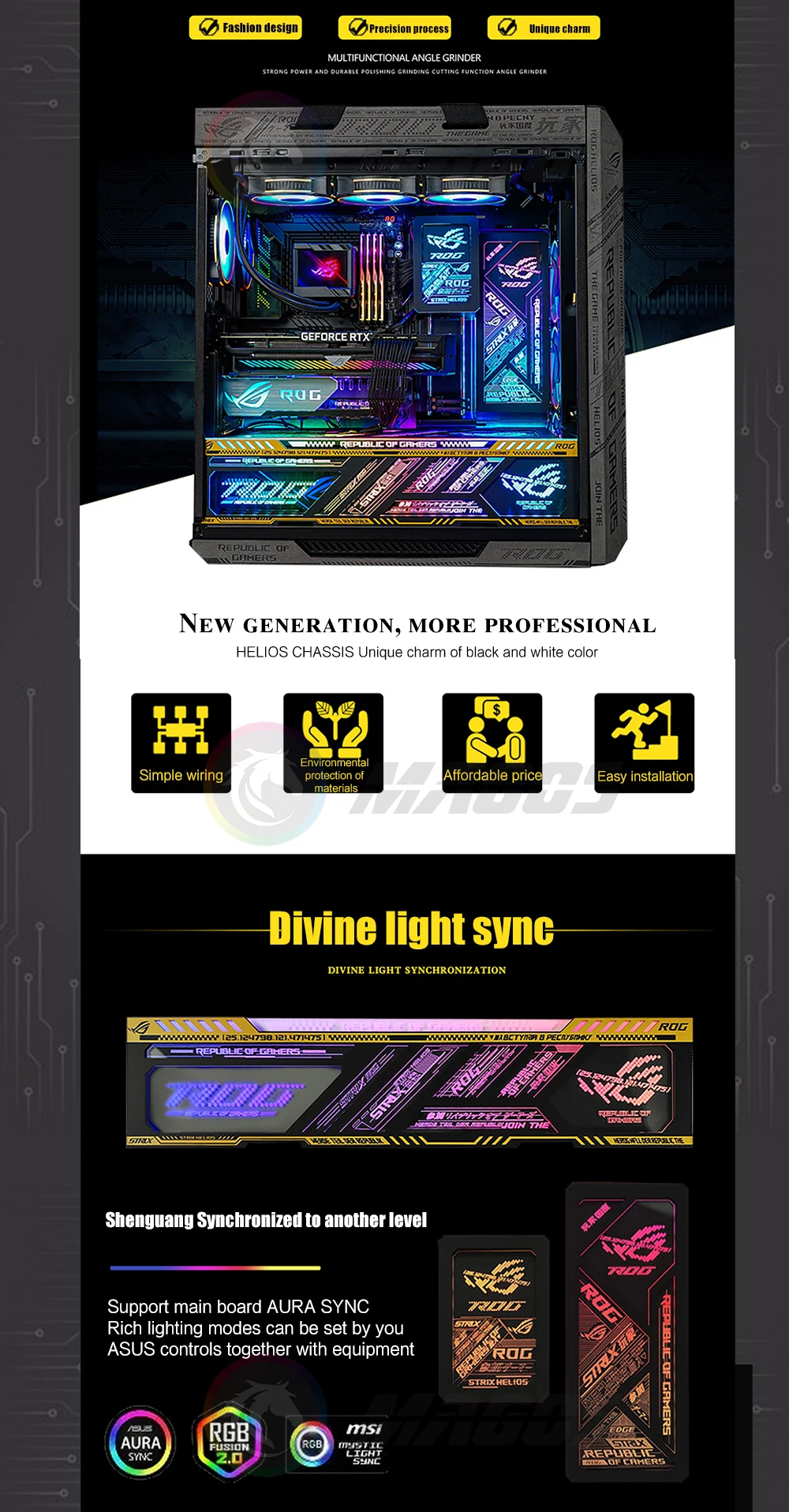 DIY LED Computer Case Decoração, 5V M B SYNC