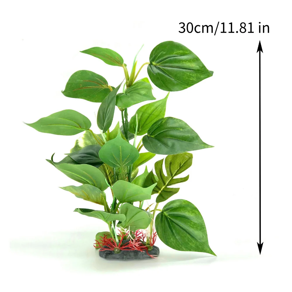 Artificial Aquarium Decor Plants Plastic Aquatic Plant with large green leaves Underwater Plants Fish tank aquatic plant adorn 5