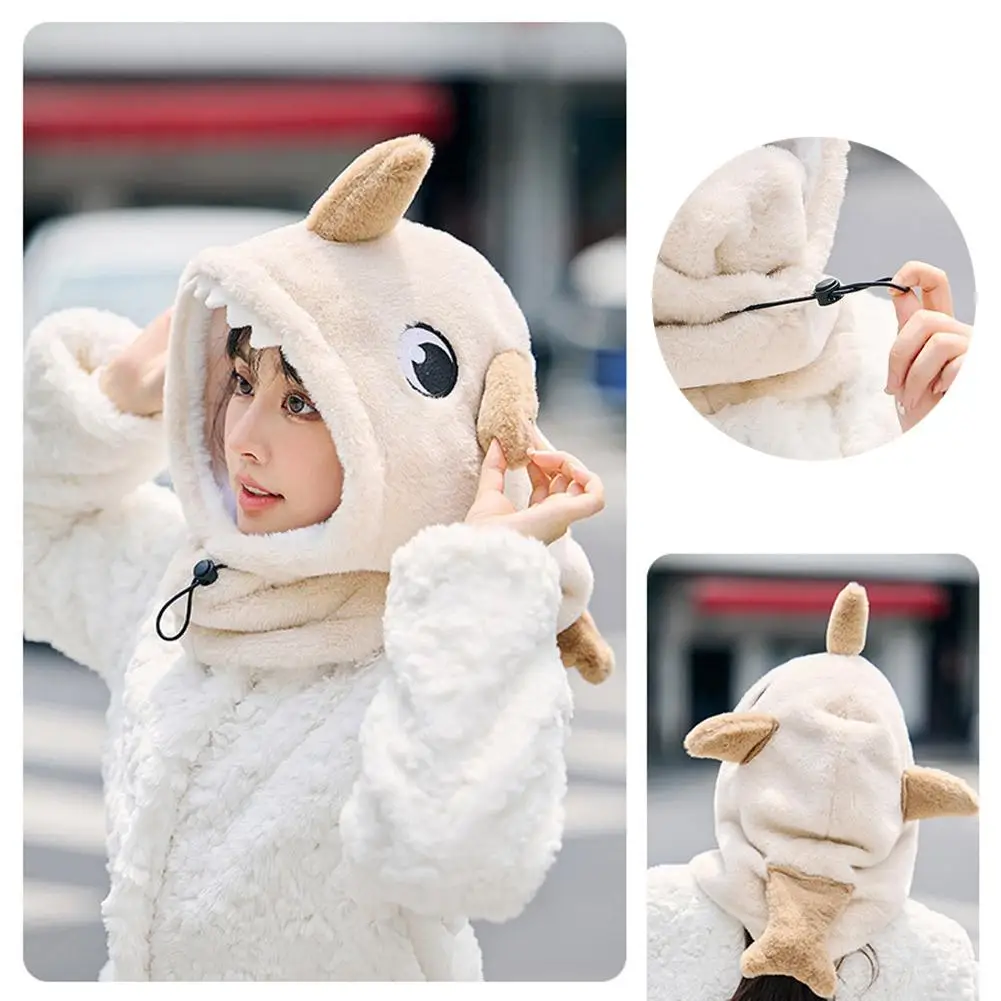Winter Warm Ski Helmet Cover Comfortable Soft Fleece Helmet Cute Shark Decorative Cartoon Cover Cartoon Hat Skiing War S7i5