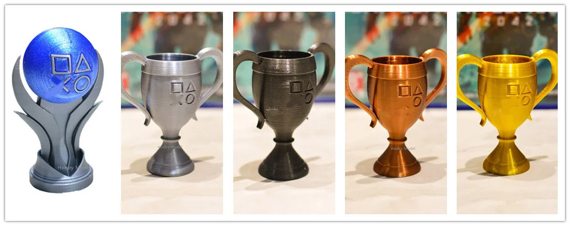 New Trophy Model 3D Print Platinum Golden Silver Bronze Hidden