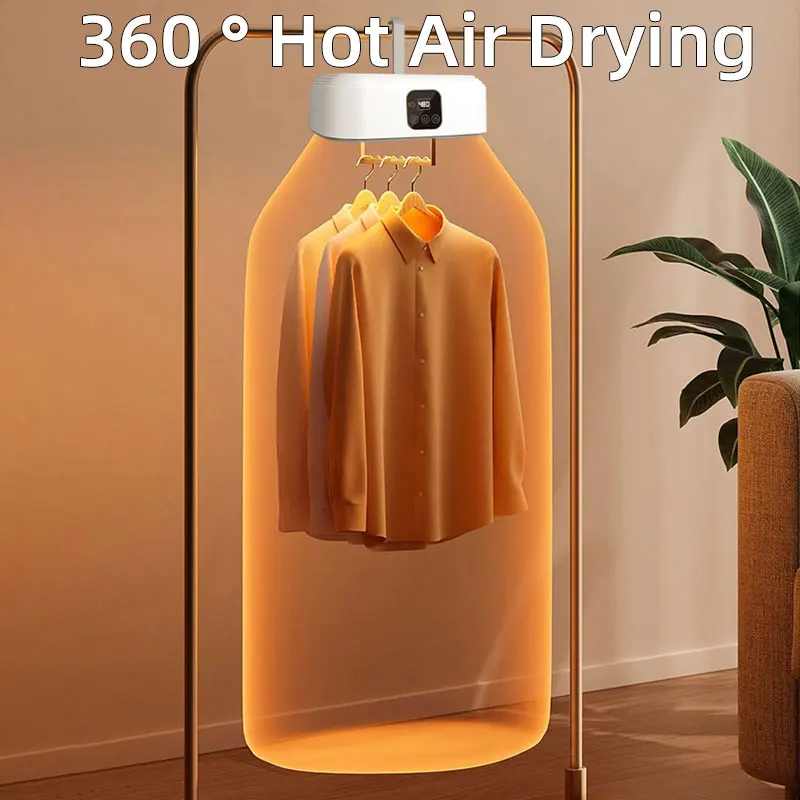 600W Folding Drying Machine,Remote Control Timing Portable Dryer,Household Small Folding Dryer,Folding Clothes Dryer 110V220V 6