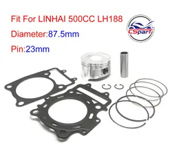 LH188 LH500 87.5MM 23MM Piston Gasket kit Linhai 500 ATV UTV 500cc LH188 ENGINE PISTON KIT ASSEMBLY RINGS