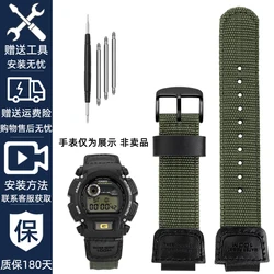 Enhanced Nylon Canvas Watchband for Outdoor Use - Durable Woven Design with Multiple Width Options (Green - black)