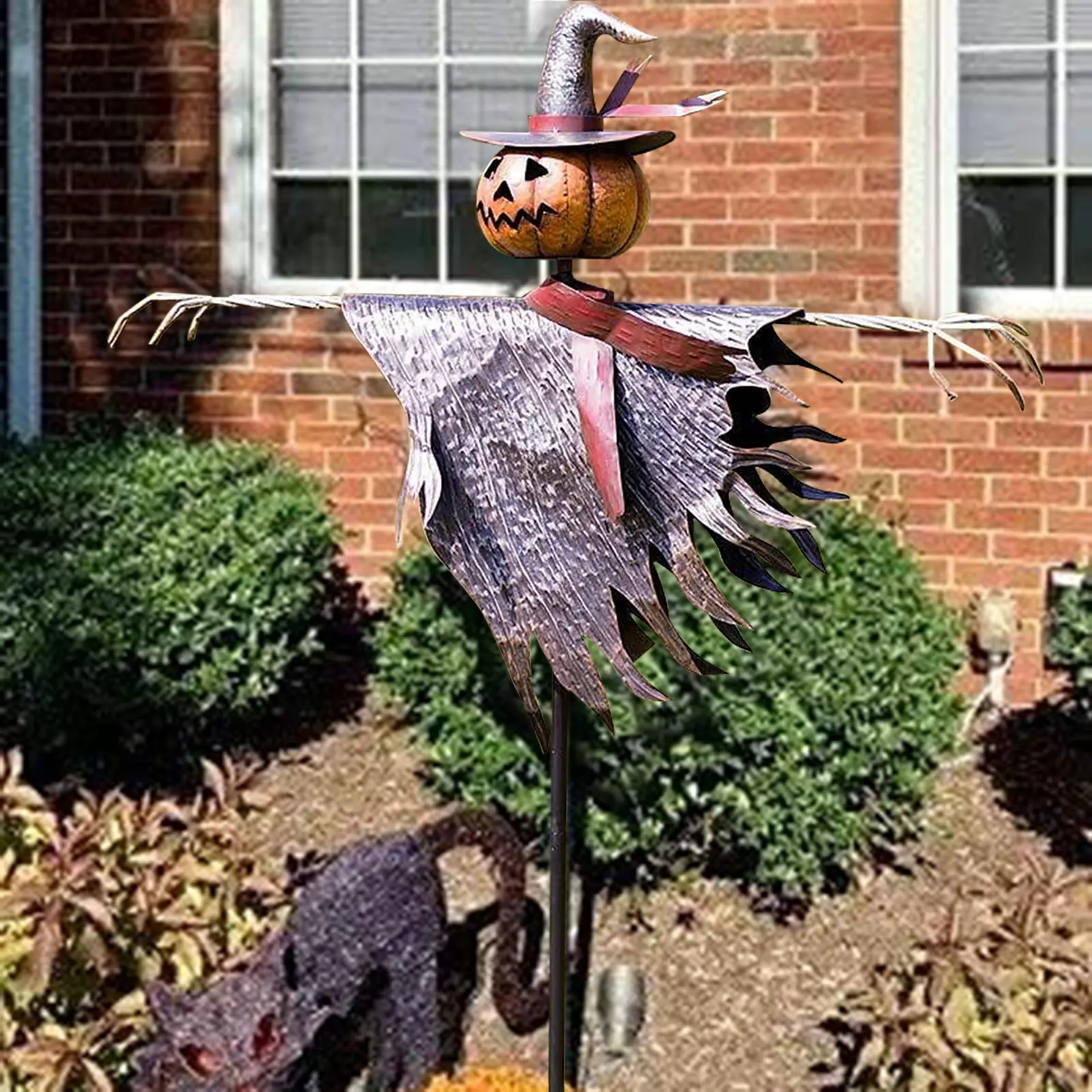 Halloween Scarecrow Decoration Jack O Lantern Ground Standing Decor for Garden Home Yard Porch (1pc) party balloon shop near me