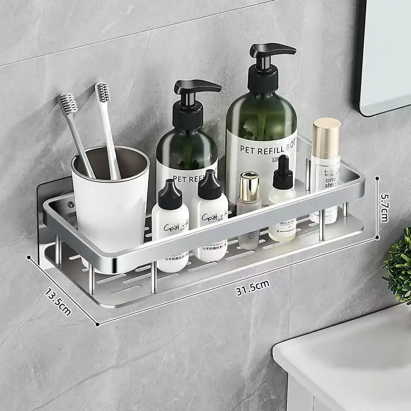 Bathroom Corner Shelf Wall Mounted, No Drilling Storage Rack For Washroom,  Shower, Toilet, Sink