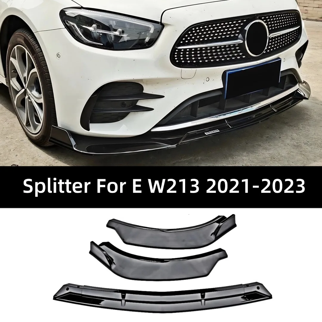 메르세데스 벤츠 E클래스 W213 2021-2023 E260 E300용 프론트 디퓨저 범퍼 립 턱 스플리터 에어댐 가드 튜닝 프로텍터 트림