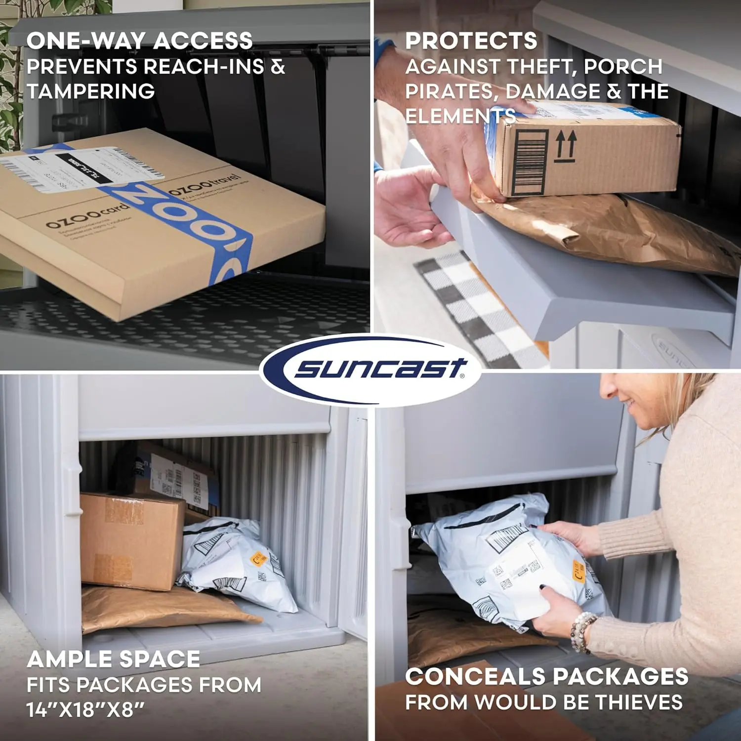 33.5-Gallon Capacity Package Delivery Box, Parcel Drop Box with Lock, Weather Resistant Outdoor Storage Solution for Secure