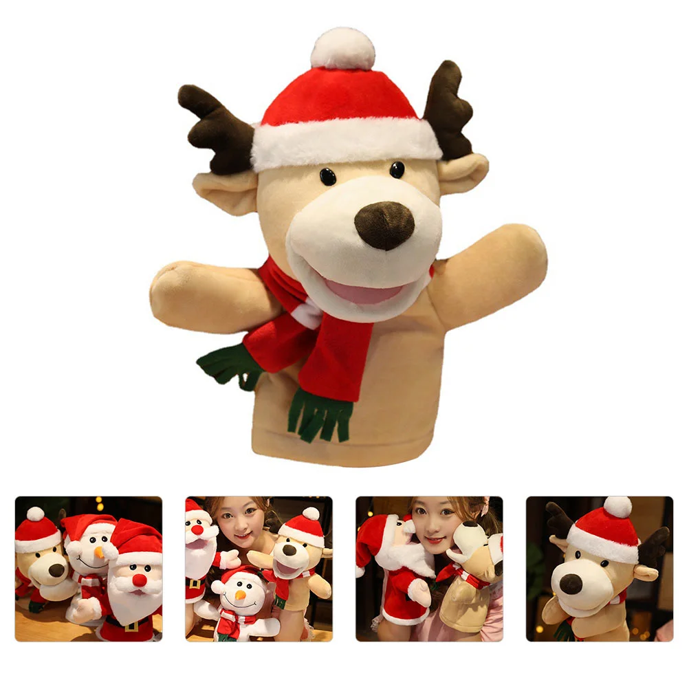 

Рождественские куклы на руку: плюшевые олени, куклы на руку, Обучающие куклы на палец, рассказ историй, рождественские подарки для праздника и вечеринки