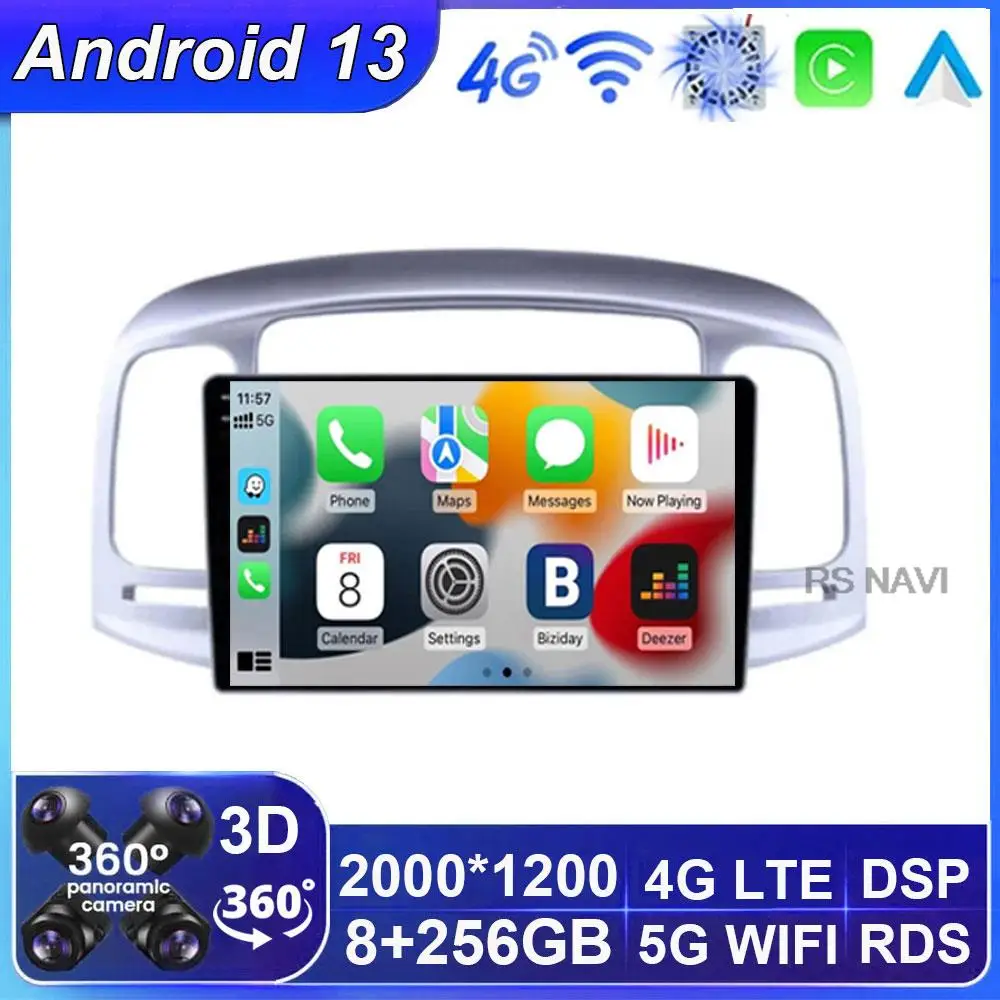 

Автомобильный мультимедийный плеер Android 13 для Hyundai Accent 2006 - 2011 экран Радио Стерео GPS навигация головное устройство Авторадио Carplay