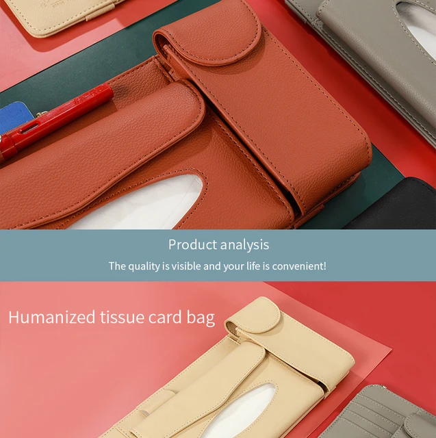 Mouchoir Voiture Porte-mouchoirs Voiture Cuir PU Pare-soleil