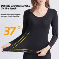 Ensemble de sous-vêtements thermiques sans couture pour femmes, pyjama intime unisexe, ultra-fin, température constante en hiver, lingerie à manches longues pour femmes 3