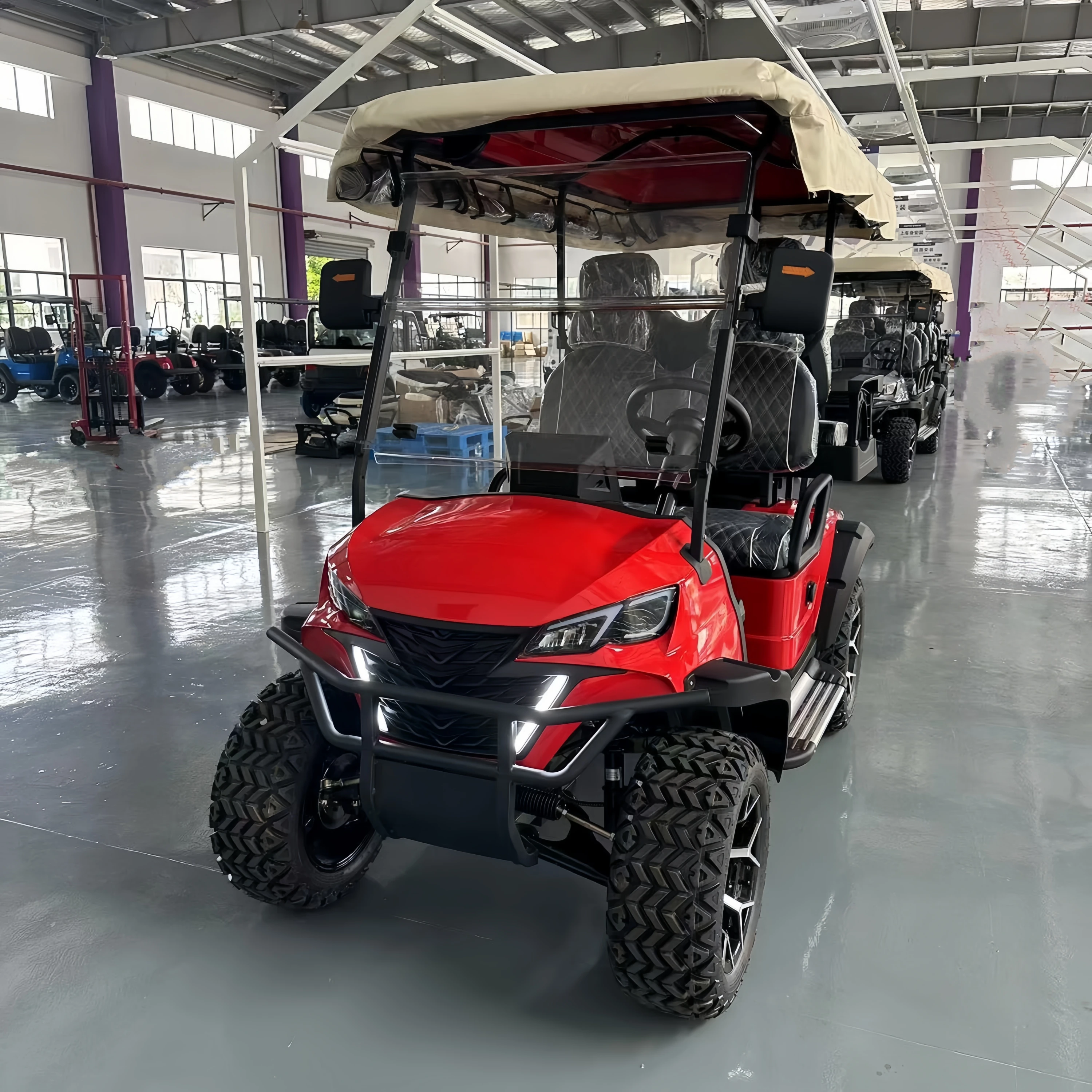 CE Approved Chinese 6 Passenger Hunting Electric Golf Cart Body Color Seat Color Lifted Buggy