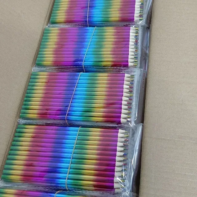 1/5/10Pcs Gradient Rainbow Pencils 4 Color in 1 Pencils for Multicolored Pencils for Art Drawing Coloring Sketching Doodling 4
