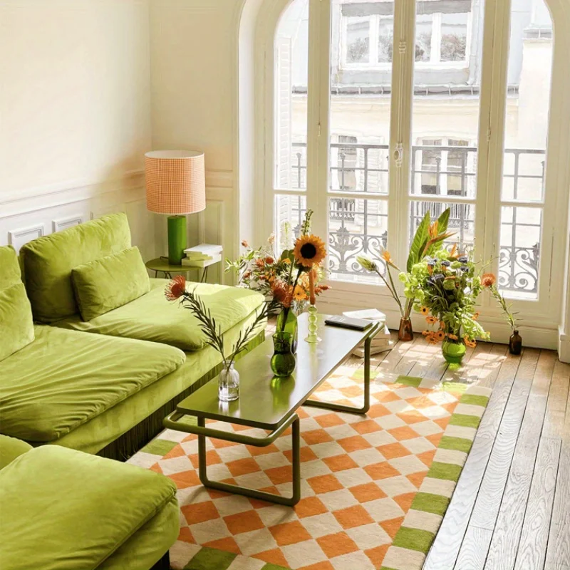 Checkered Area Rug Living Room Non-slip Entrance Door Mat Sofa Table Large Area Carpets Bedroom Bedside Floor Mat Home Decor Rug 5