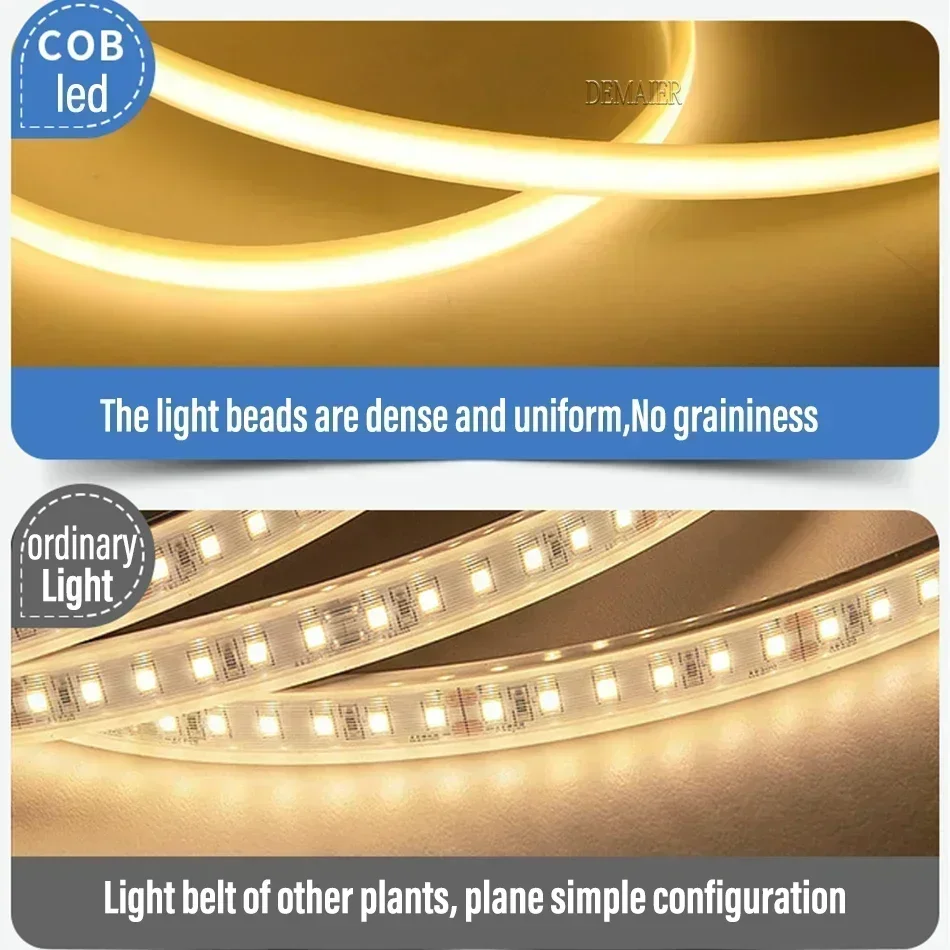 รูปสินค้า ไฟแถบ LED COB ยืดหยุ่น สว่าง 360 LED/ม. กันน้ำ กลางแจ้ง