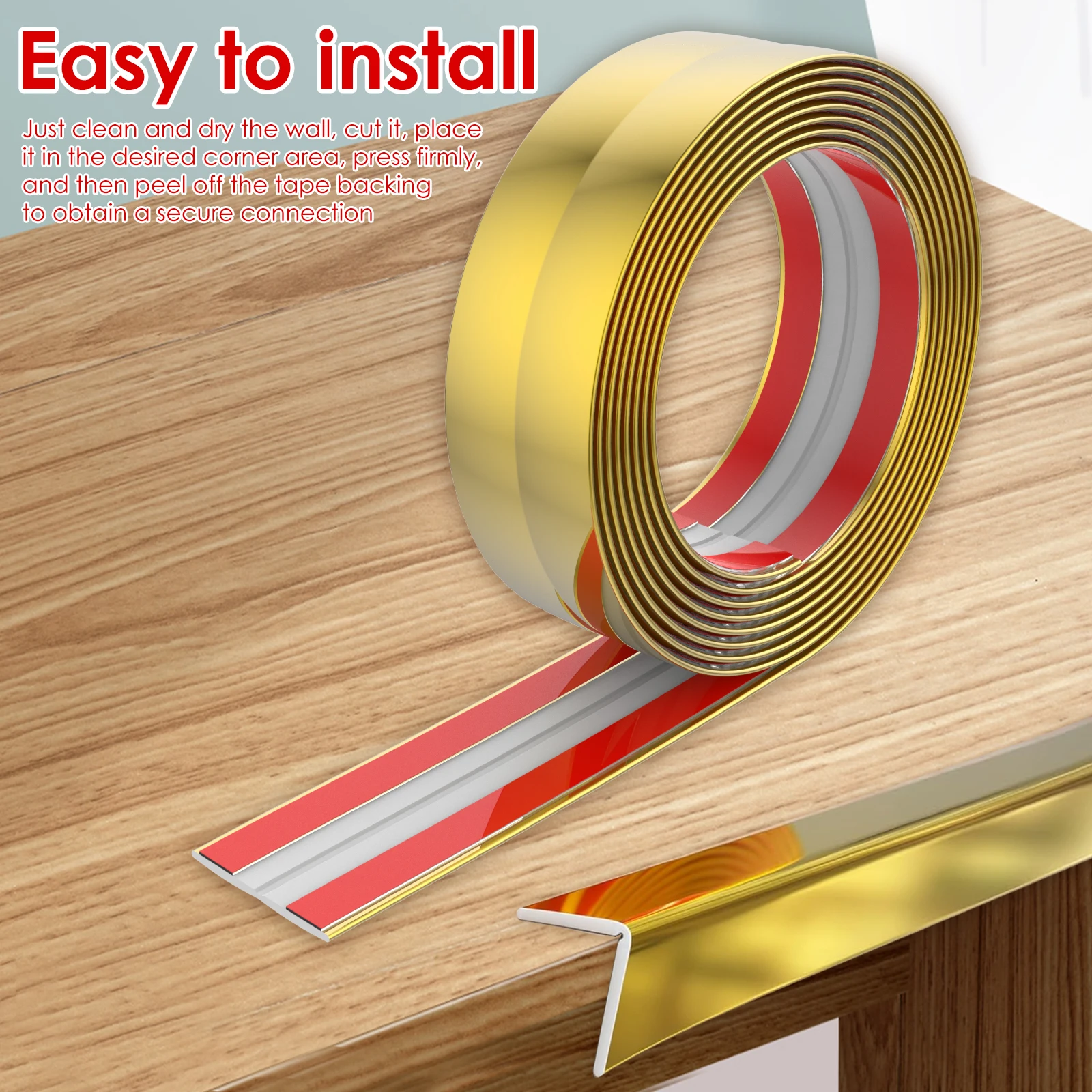 Wall Corner Protector 9.84ft Peel and Stick Wall Molding Trim Self Adhesive Corner Guard Flexible PVC Molding Trim