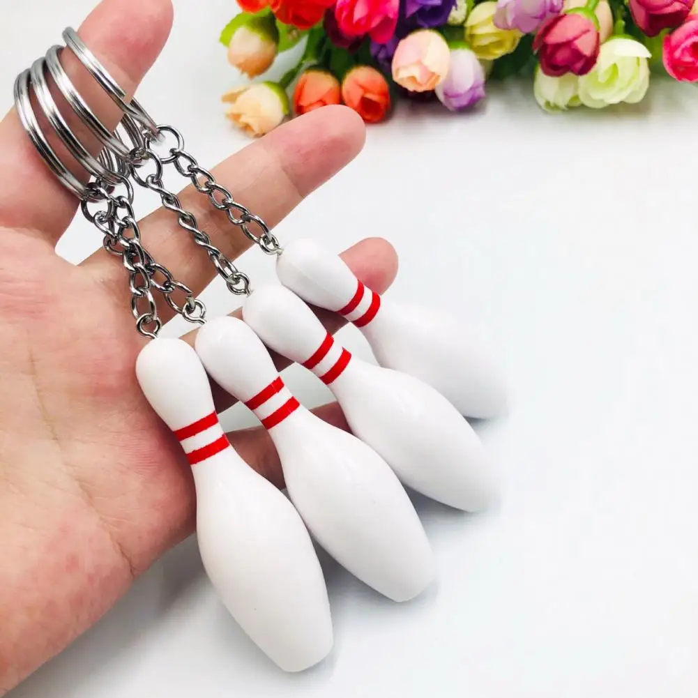 Bowling Bottle Sports Keychain Bowling Key Holder Car Key Chain Football Lovers Sports Gifts Ring Holder Handbag Pendant bowling accessories