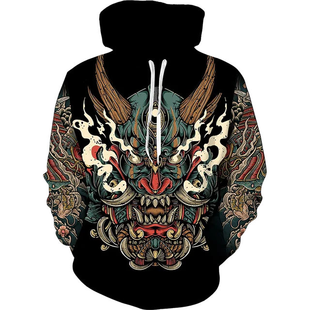 

Japan Ninja Warrior Tattoo Samurai Masks 3D Print Size Hoodie Man Women Harajuku Outwear Zipper Pullover Sweatshirt Unisex