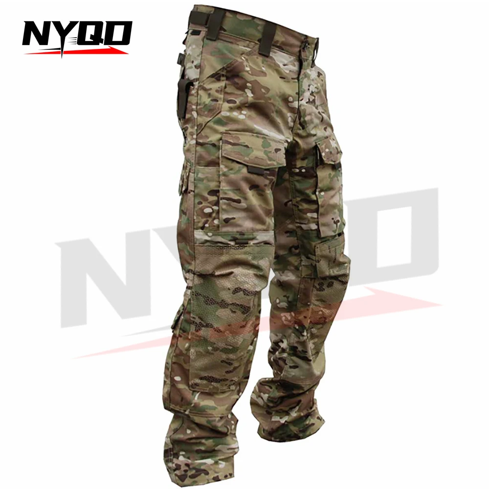 Tactical Set Men's Hunting Training Pants Outdoor Hiking Camouflage Quick Drying Anti Tear Outdoor Sportswear multicam pants