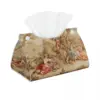 Custom Aubusson Tapestry French Tissue Box Cover Rectangular PU Leather European Floral Flowers Facial Tissues Holder for Car 1